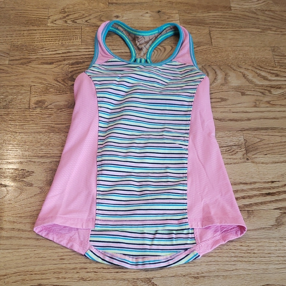 (10) Ivivva Athletica Striped Colorful Racerback Tank Top Athletic Activewear